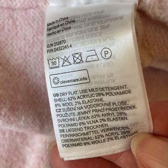 H&M Wool Blend Oversized V-Neck Pull Over Soft Pink Sweater Women’s Size Medium - Picture 10 of 10